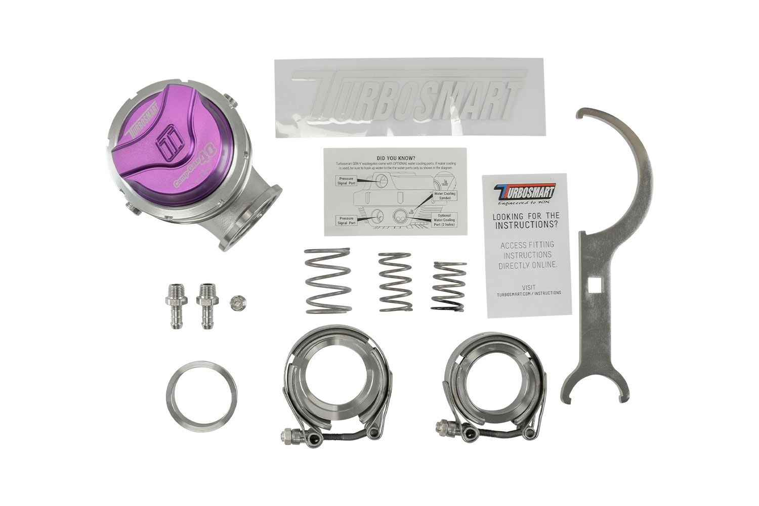 ●TSM GenV CompGate40 14psi External Wastegate (Purple) • Turbosmart